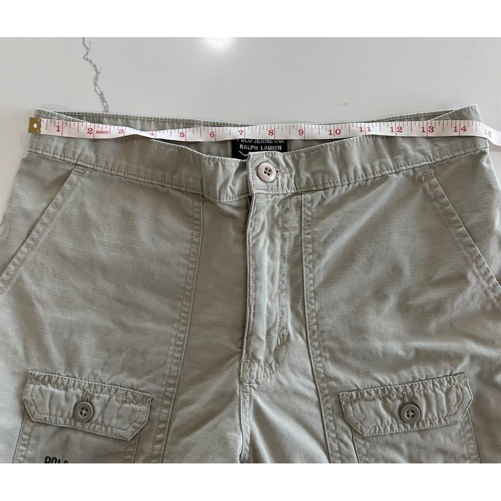 2000s khaki Ralph Lauren Polo Cargo Shorts Pockets Womens Vintage - Picture 6 of 8